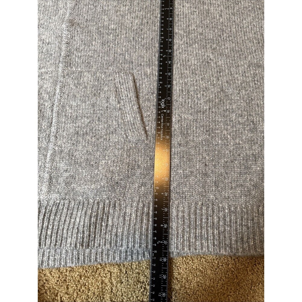 J.Crew Alpaca Merino Wool Blend Turtleneck Poncho Cape Sweater Gray M/L - Picture 10 of 11